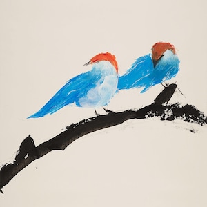 Kunstdruck Blaue voegel - Open Edition