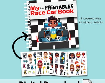 Libro delle attività sulle auto da corsa: attività per bambini sulla Formula Uno (download digitale in PDF)