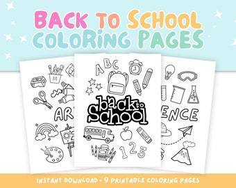 Back To School Coloring Pages, Student Activity (PDF Coloring)
