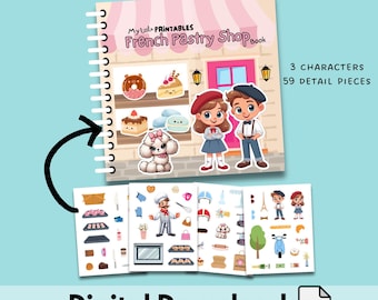 French Pastry Shop Busy Book: Pretend Play Activity (Digital Download PDF)