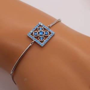 Bracciale in argento 925 ml con zirconi blu Bilbao