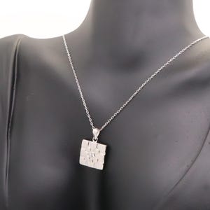 Collana in argento 925 ml con piastrelle Bilbao e zirconi bianchi