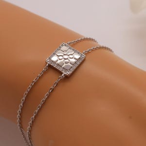 Bracciale in argento 925 ml con piastrelle Bilbao e zirconi