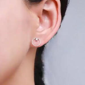 925mls Silver Hoop Earrings with White Zirconia