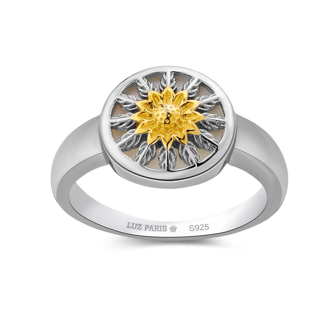 Eguzkilore 925mls Silver Ring Two-tone 18k Gold Plating (6