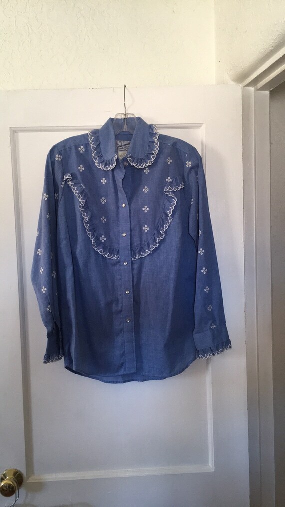 Rockmount Ranch Wear Tru-West Size 36 Denim and Ru