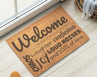 Welcome Doormat: Chaos, Laughter, Loud Noises, Love (Coir Fiber)