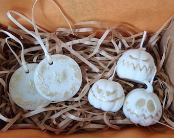 Halloween Candle Set 1: Soy Wax Pumpkin Candles & Scented Wax Sachets