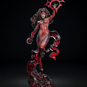 scarlet witch statue High quality STL File, 3D Digital Printing STL File for 3D Printers, Movie Characters, Games, Figures, Diorama