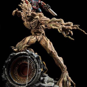groot and rocket raccoon High quality STL File, 3D Digital Printing STL File for 3D Printers, Movie Characters, Games, Figures, Diorama