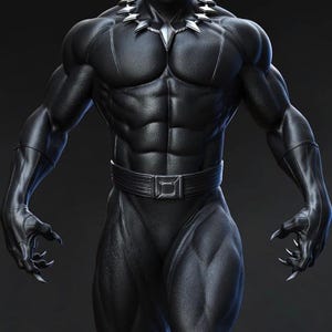 Black Panther STL File: 3D Printing Figure (Digital Download)