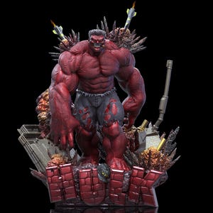 Red Hulk STL File: 3D Printing Diorama Figure (Digital Download)