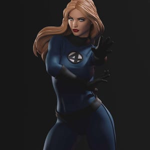 Invisible Woman High quality STL File, 3D Digital Printing STL File for 3D Printers, Movie Characters, Games, Figures, Diorama