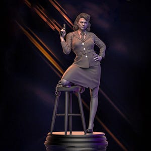 Agente Carter Archivo STL de alta calidad, archivo STL de impresión digital 3D para impresoras 3D, personajes de películas, juegos, figuras, dioramas