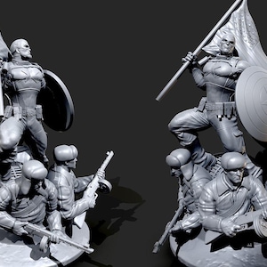 Captain America Living Legend High quality STL File, 3D Digital Printing STL File for 3D Printers, Movie Characters, Games, Figures, Diorama