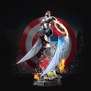 Captain America Falcon STL File: 3D Printing Diorama (Digital Download)