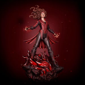 scarlet witch statue High quality STL File, 3D Digital Printing STL File for 3D Printers, Movie Characters, Games, Figures, Diorama
