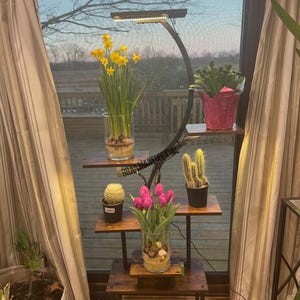 8 Tier Wood & Metal Plant Stand | Indoor Plant Stand | Modern Plant Stand | Corner Plant Stand | Tall Plant Stand | Indoor Plant Shelf