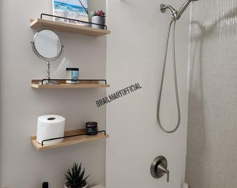 Juego de 3 estantes de madera para baño / Almacenamiento sobre el inodoro / Almacenamiento para el baño / Organizador de baño / Estantes de cocina / Estantes de pared