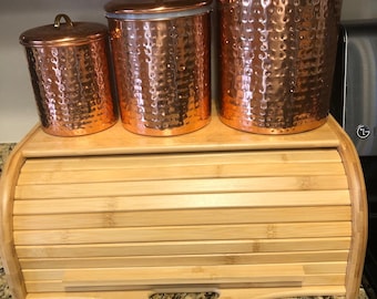 ヴィンテージ ロールトップ 木製ブレッドボックス - カナダ製 - Etsy 日本