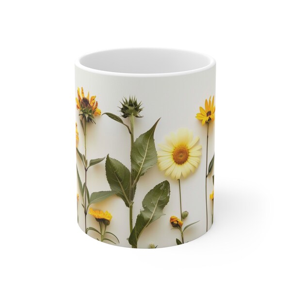 Sunflower mug, birthday gift, Mother’s Day present, cozy, 11oz, free shipping domestic US