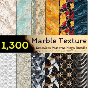 1,300 Marble Texture Seamless Patterns Mega Bundle, Marble Background, Stone Digital Paper, Colorful Marble Digital Downloads, 300DPI