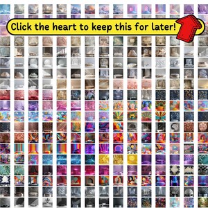 May include: A grid of product images, each showcasing a unique stage or display backdrop. The images vary in color and design, with some featuring vibrant hues and others more muted tones. Text at the top reads, "Click the heart to keep this for later!"