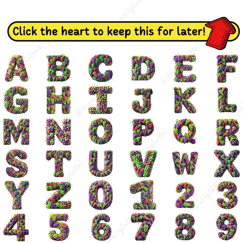 288 Fruit Alphabet & Numbers Bundle, Cute Letters A-Z, Cute Fruit PNG ...