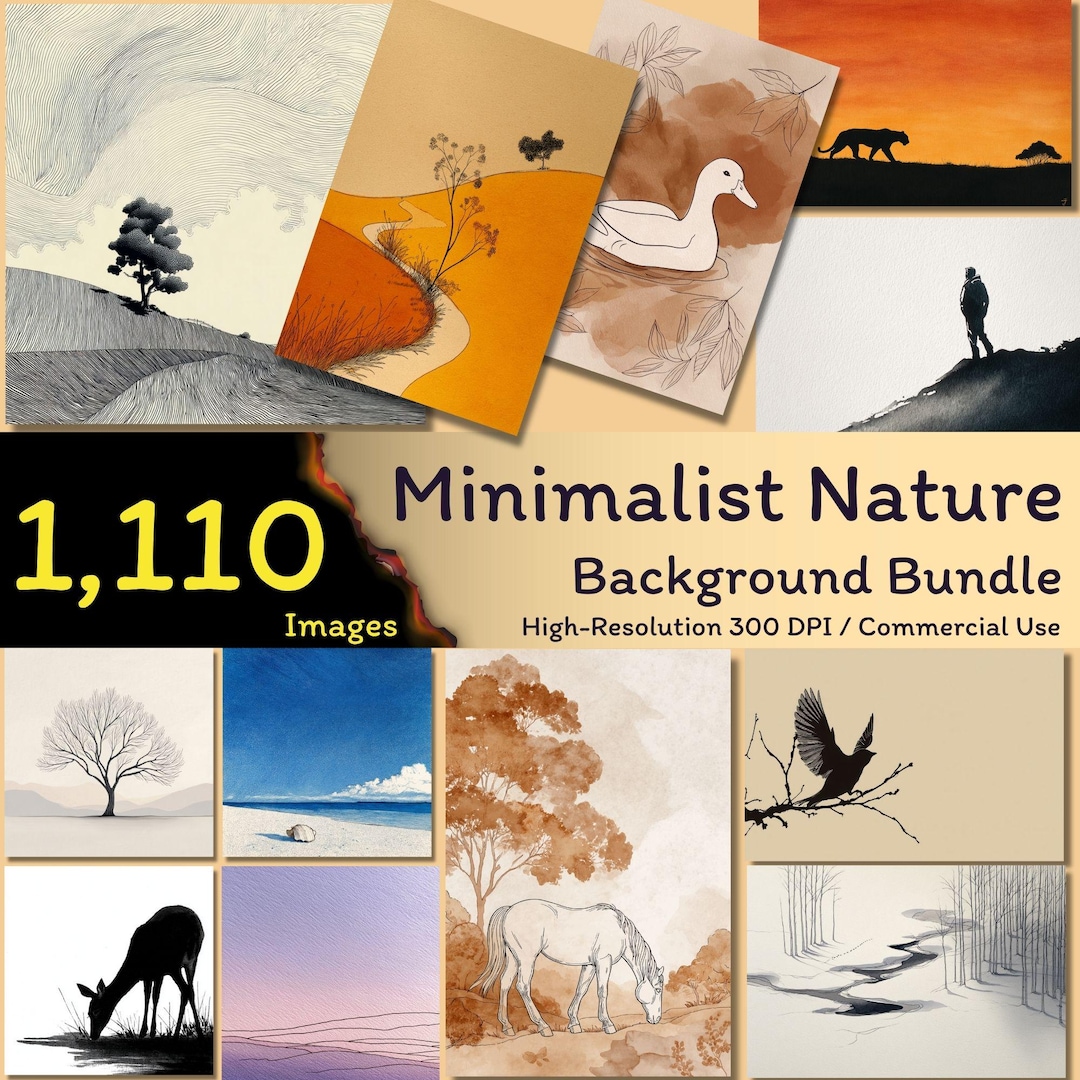 1,110 Minimalist Nature Backgrounds, Serene Landscape Art, Abstract ...