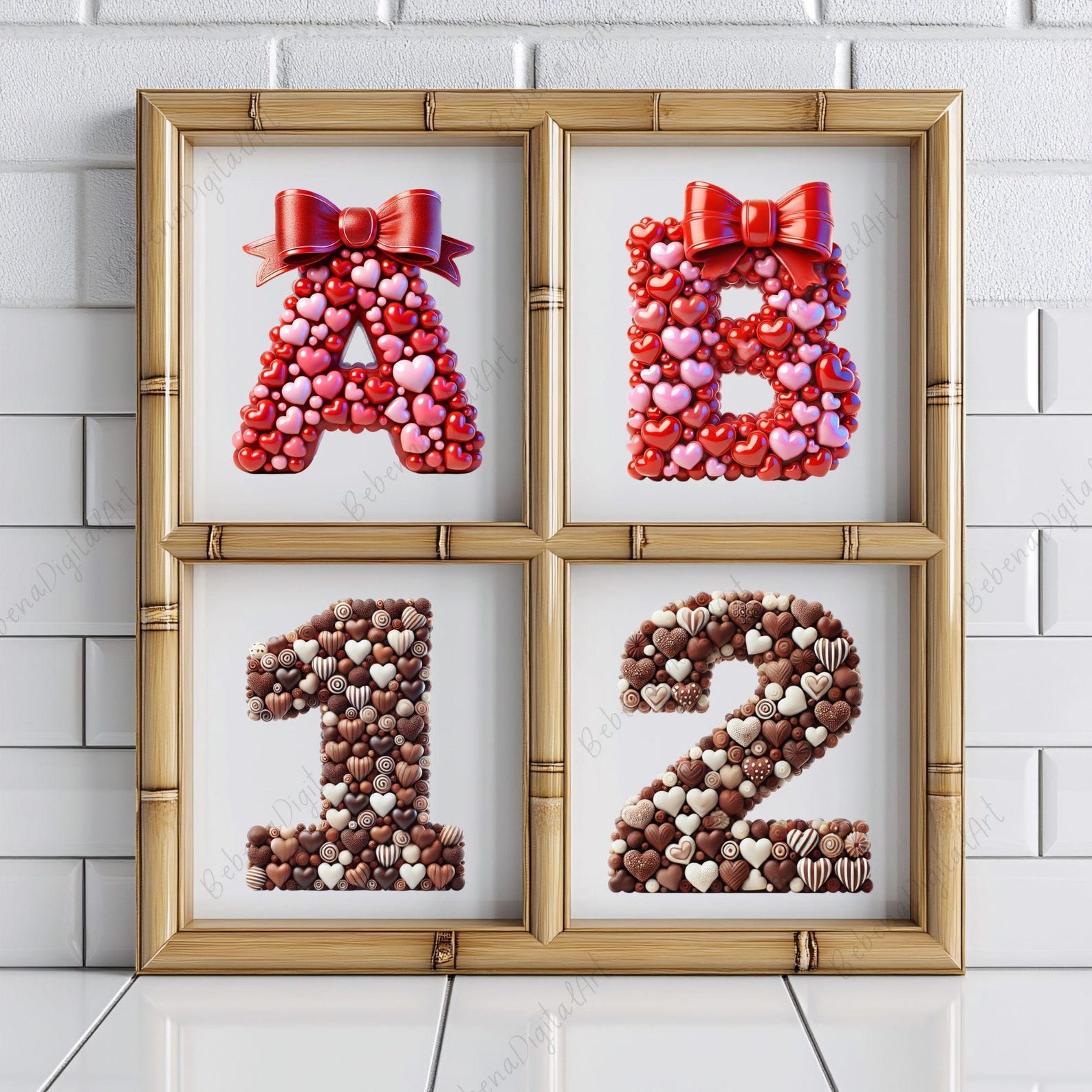 468 Cute Heart Alphabet & Numbers Bundle, Cute Alphabet Clipart ...