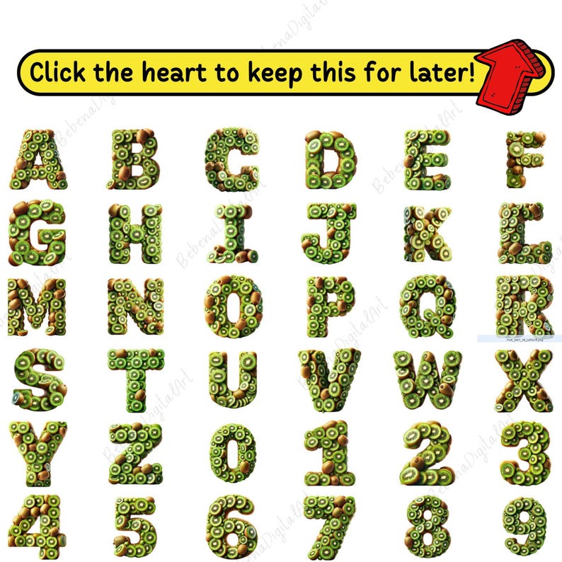 288 Fruit Alphabet & Numbers Bundle, Cute Letters A-Z, Cute Fruit PNG ...