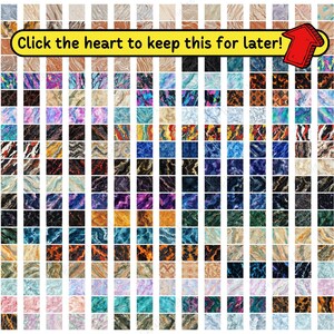 May include: A collection of 100 different marble textures arranged in a grid pattern. Each square displays a unique marble pattern with various colours and veining.