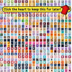 May include: A collage of product images, each on a different coloured background. The images display a range of items, including clothing, accessories, and homeware. A yellow banner with the text "Click the heart to keep this for later!" is at the top.
