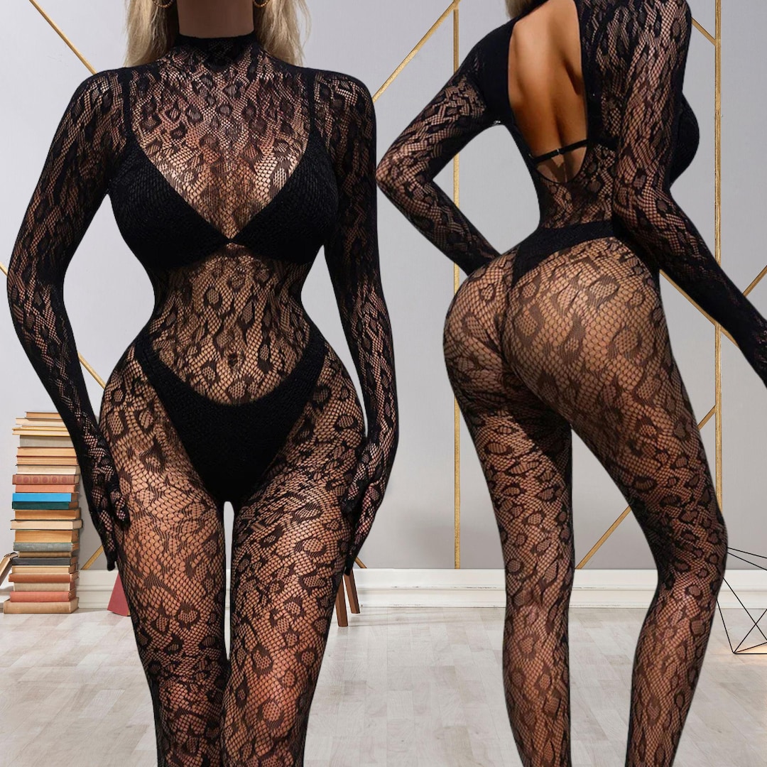 BACI BODYSTOCKING BLACK PATTERNED 50008-41