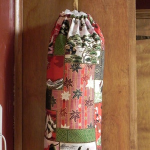 Asian Style Nature Themed Plastic Bag and Rag Holder and Dispenser image 1