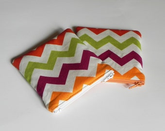 Rainbow Chevron Zippered Pouch