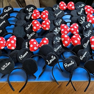 Personalised Mickey Minnie Ears | Disney Party Favours | Disney Trip Ears
