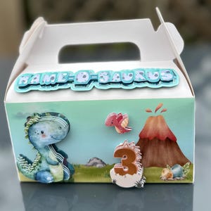 3D Party Box | Party Box | Dziecięcy motyw dinozaura | Spersonalizowane Roaring Celebrations