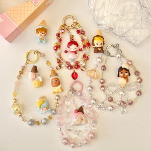 Ice Cream Pop Bean Keychain: Handmade Phone/Purse Charm