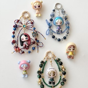 Cool Inn’s girl figure bow tie keychain | phone charm| bag charm|inns mini blind box figures |personalized gift