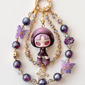 Porte-clés noeud papillon fille Cool Inn | breloque pour téléphone | Bijou de sac | Mini figurines auberges blindées | cadeau personnalisé