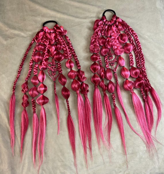 PINK PINK RAVE FESTIVAL HAIR PONYTAIL EXTENSION Amazon.com : Pink Braiding Hair Extension for Braids  main image 4