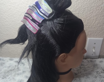 細い髪に合う、本っぽいアクリル製クロークリップ | 美しいヘアクリップ | 本好きへのギフト | 軽量で小さなクロークリップ | 心地よい本好きアクセサリー