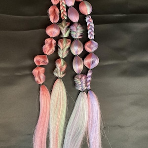Reusable braids, softball braids, festival hair, rave braids, braided ponytail, premade festival hair, rave ponytail, bubble braid extension