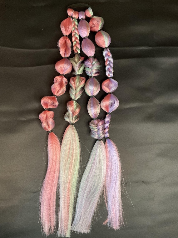 Pink, Mint, Purple ** Reusable Tie in Braided Ponytail  display picture 2
