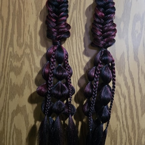 Reusable braids, softball braids, festival hair, rave braids, braided ponytail, premade festival hair, rave ponytail, bubble braid extension