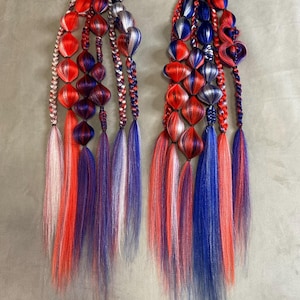 Reusable braids, softball braids, festival hair, rave braids, braided ponytail, premade festival hair, rave ponytail, bubble braid extension
