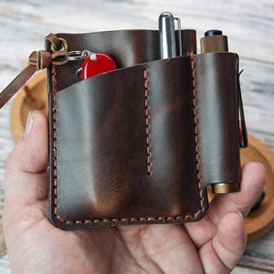 organizador edc-carteira, bolso edc, organizador, bolsa edc, organizador de bolso edc, couro edc, organizador de bolso de couro.