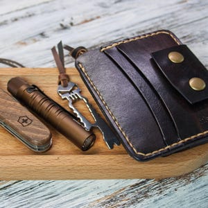 Porte-cartes edc petit portefeuille en cuir porte-cartes pour été portefeuille pour été petit porte-cartes design exclusif meilleur cadeau à deux volets