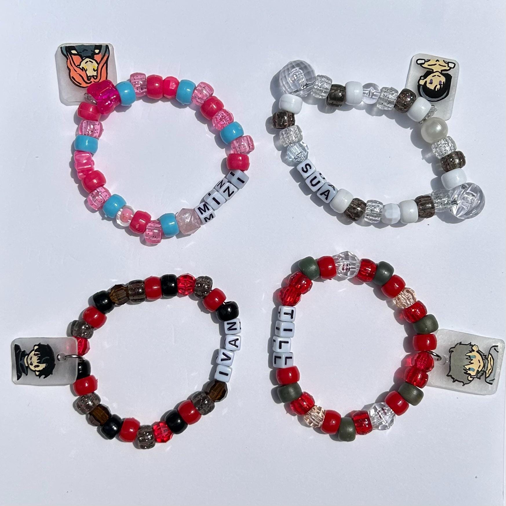 Alien Stage Kandi Pony Bead Bracelets - Mizi, Sua, Till